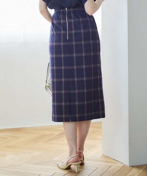 12Twelve Agenda（トゥエルブ　アジェンダ）の「チェック柄タイトスカート（スカート・レディース・ベージュ/ネイビー・M/S）」の16枚目の写真