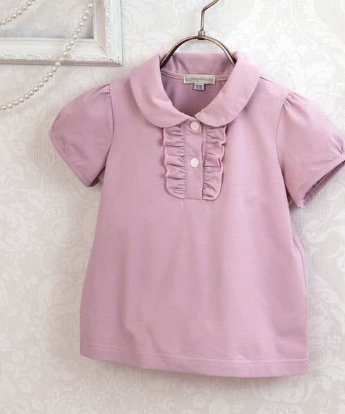 クラシカルフリルブラウス(半袖)(80-130cm)（シャツ/ブラウス