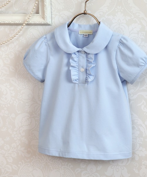 クラシカルフリルブラウス(半袖)(80-130cm)（シャツ/ブラウス