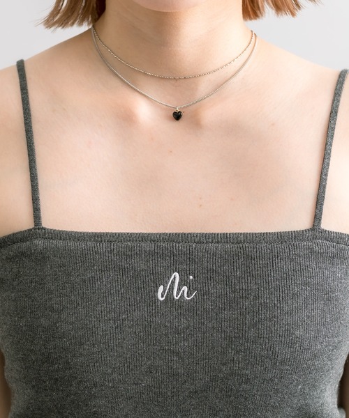 mline（エムライン）の「【5色展開】[mline]刺繍ニットキャミ（キャミソール・レディース・グリーン/ピンク/チャコールグレー/ブルー/アイボリー・FREE）」の18枚目の写真