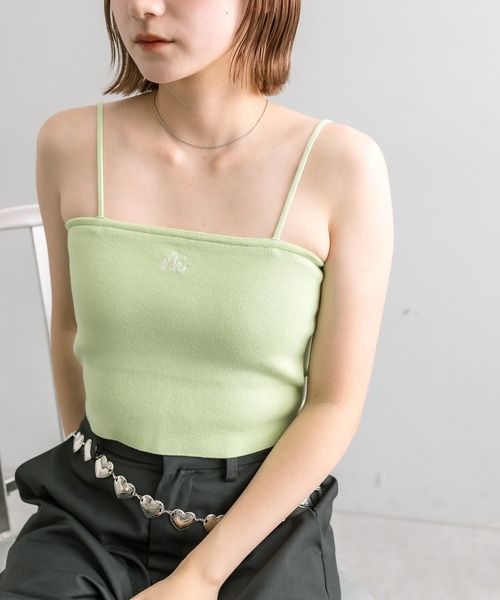 mline（エムライン）の「【5色展開】[mline]刺繍ニットキャミ