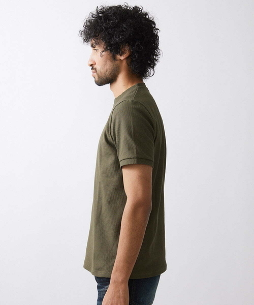 MICHEL KLEIN HOMME (ミッシェルクランオム)の「《日本製》チェック柄クルーネック半袖カットソー 24SS(Tシャツ/カットソー・メンズ・ホワイト/ネイビー/カーキ・MEDIUM/LARGE/X-LARGE)」の9枚目の写真
