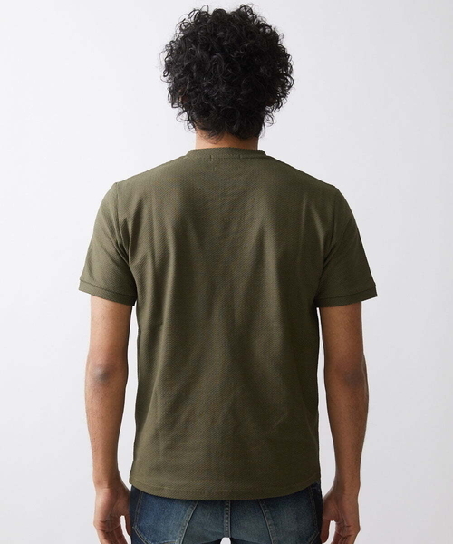MICHEL KLEIN HOMME (ミッシェルクランオム)の「《日本製》チェック柄クルーネック半袖カットソー 24SS(Tシャツ/カットソー・メンズ・ホワイト/ネイビー/カーキ・MEDIUM/LARGE/X-LARGE)」の10枚目の写真