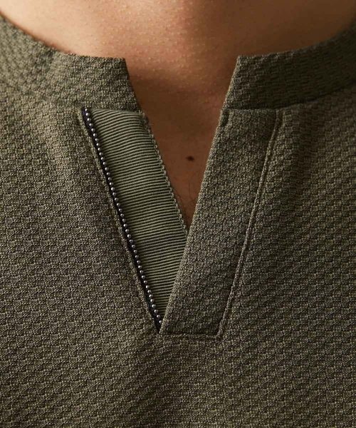MICHEL KLEIN HOMME (ミッシェルクランオム)の「《日本製》チェック柄クルーネック半袖カットソー 24SS(Tシャツ/カットソー・メンズ・ホワイト/ネイビー/カーキ・MEDIUM/LARGE/X-LARGE)」の12枚目の写真