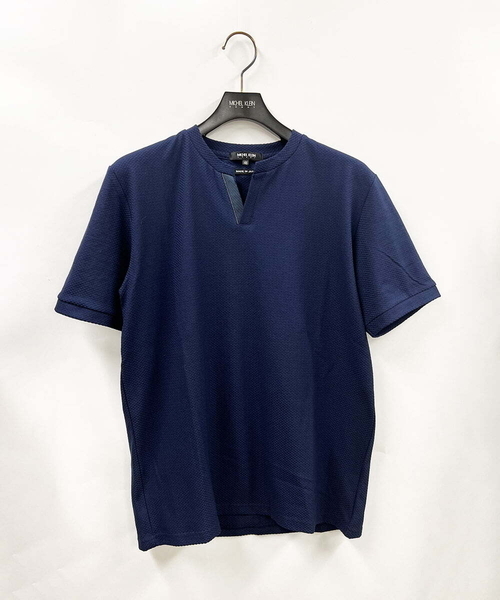 MICHEL KLEIN HOMME (ミッシェルクランオム)の「《日本製》チェック柄クルーネック半袖カットソー 24SS(Tシャツ/カットソー・メンズ・ホワイト/ネイビー/カーキ・MEDIUM/LARGE/X-LARGE)」の16枚目の写真