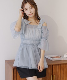 リバーシブル肩リボンチュニック　122206