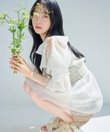 mysty woman | リバーシブル肩リボンチュニック 122206(シャツ/ブラウス)