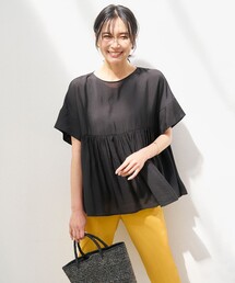 UNFILO（アンフィーロ）の「ヴィンテージシアー ギャザーペプラムブラウス（シャツ/ブラウス）」