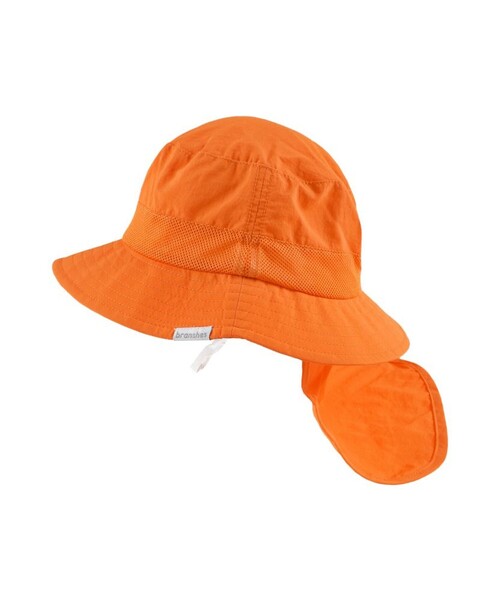 BRANSHES（ブランシェス）の「【水陸両用/撥水加工】日よけ付きナイロンハット（ハット・キッズ・ベージュ/ネイビー/オレンジ・52cm/50cm/54cm/56cm）」の3枚目の写真