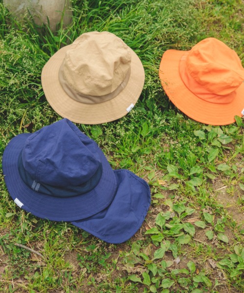 BRANSHES（ブランシェス）の「【水陸両用/撥水加工】日よけ付きナイロンハット（ハット・キッズ・ベージュ/ネイビー/オレンジ・52cm/50cm/54cm/56cm）」の12枚目の写真