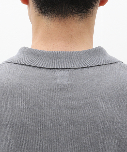 EDIFICE（エディフィス）の「【LA BOUCLE / ラブークル】シルク/リネン スキッパー（ポロシャツ・メンズ・グレー/アイボリー/サックスブルー/ブラウン/ラベンダー・2/3）」の11枚目の写真