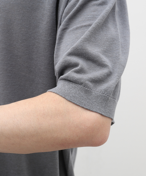 EDIFICE（エディフィス）の「【LA BOUCLE / ラブークル】シルク/リネン スキッパー（ポロシャツ・メンズ・グレー/アイボリー/サックスブルー/ブラウン/ラベンダー・2/3）」の13枚目の写真