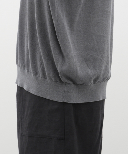 EDIFICE（エディフィス）の「【LA BOUCLE / ラブークル】シルク/リネン スキッパー（ポロシャツ・メンズ・グレー/アイボリー/サックスブルー/ブラウン/ラベンダー・2/3）」の14枚目の写真