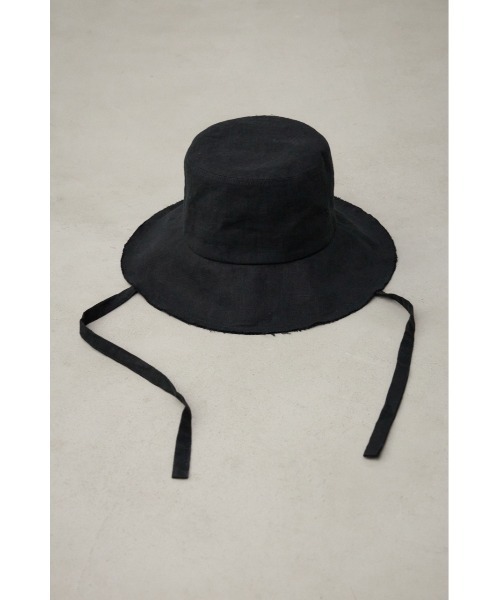 AZUL by moussy(アズールバイマウジー)の「カットオフリネンライクバケットハット(ハット・レディース・ベージュ/ブラック・FREE)」の19枚目の写真