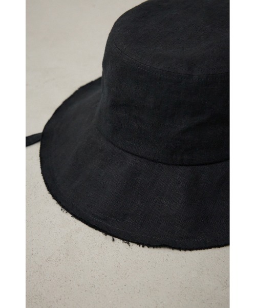 AZUL by moussy(アズールバイマウジー)の「カットオフリネンライクバケットハット(ハット・レディース・ベージュ/ブラック・FREE)」の20枚目の写真