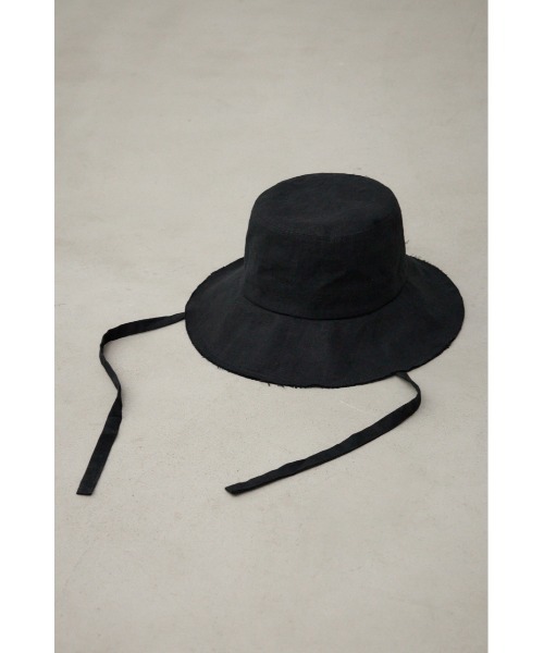 AZUL by moussy(アズールバイマウジー)の「カットオフリネンライクバケットハット(ハット・レディース・ベージュ/ブラック・FREE)」の17枚目の写真