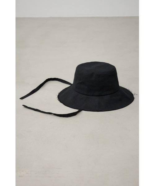 AZUL by moussy(アズールバイマウジー)の「カットオフリネンライクバケットハット(ハット・レディース・ベージュ/ブラック・FREE)」の18枚目の写真