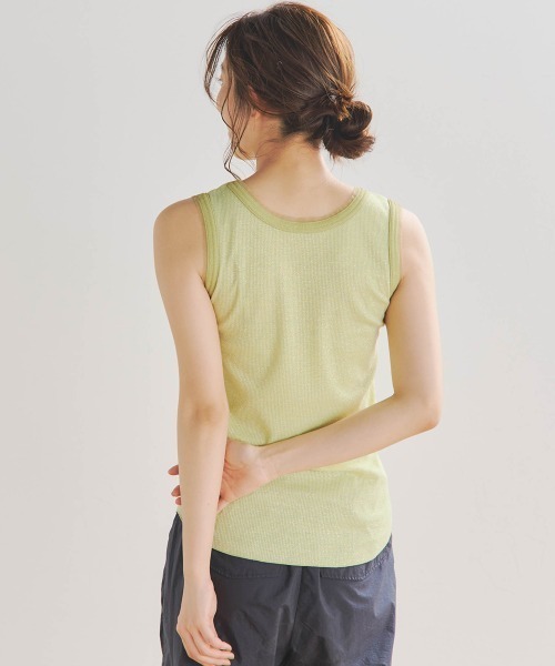 Droite lautreamont(ドロワットロートレアモン)の「ラメリブタンク≪手洗い可能≫(タンクトップ・レディース・イエロー/オフホワイト/ブラック・M)」の4枚目の写真