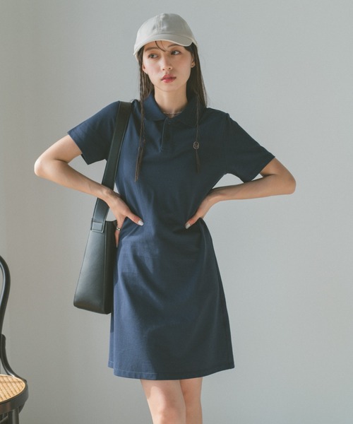 VANNIE U（ヴァニーユー）の「オーバルロゴポロシャツミニワンピース（ワンピース・レディース・グレー/ネイビー・FREE）」の10枚目の写真