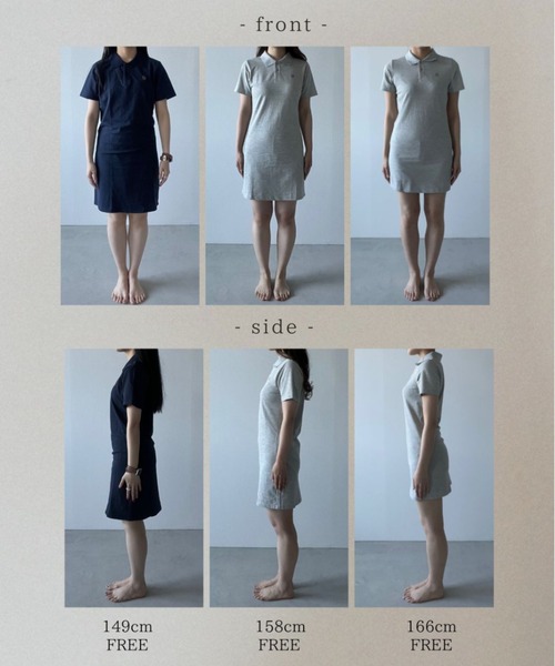 VANNIE U（ヴァニーユー）の「オーバルロゴポロシャツミニワンピース（ワンピース・レディース・グレー/ネイビー・FREE）」の12枚目の写真