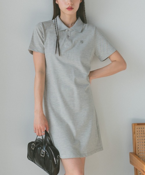 VANNIE U（ヴァニーユー）の「オーバルロゴポロシャツミニワンピース（ワンピース・レディース・グレー/ネイビー・FREE）」の14枚目の写真