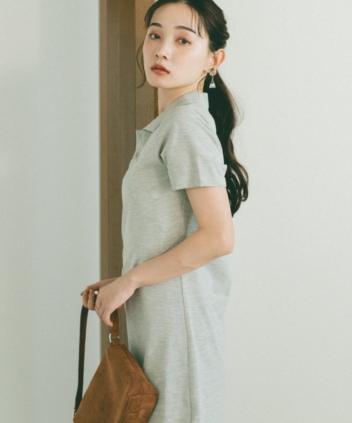 VANNIE U（ヴァニーユー）の「オーバルロゴポロシャツミニワンピース（ワンピース・レディース・グレー/ネイビー・FREE）」の16枚目の写真