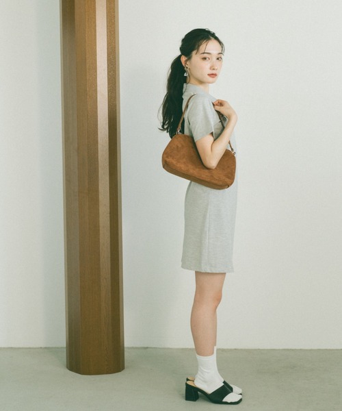 VANNIE U（ヴァニーユー）の「オーバルロゴポロシャツミニワンピース（ワンピース・レディース・グレー/ネイビー・FREE）」の19枚目の写真