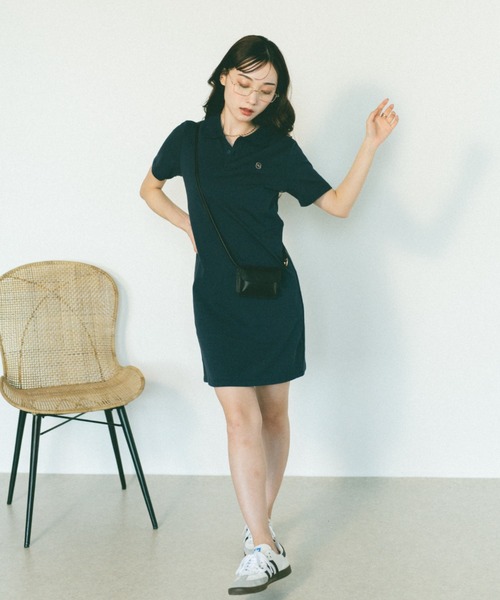 VANNIE U（ヴァニーユー）の「オーバルロゴポロシャツミニワンピース（ワンピース・レディース・グレー/ネイビー・FREE）」の21枚目の写真