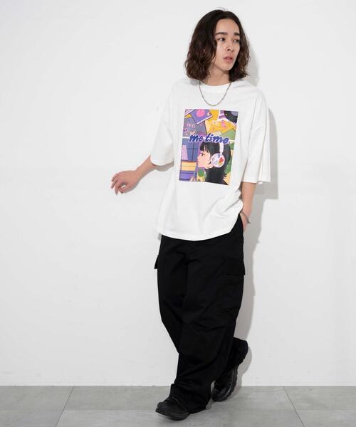 WEGO(ウィゴー)の「∴WEGO/別注オハナグラフィックT(Tシャツ/カットソー・メンズ・ホワイト/サックスブルー・MEDIUM/LARGE)」の8枚目の写真