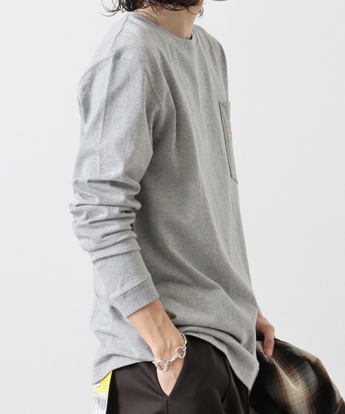 BIG MIKE(ビッグマイク)の「BIGMIKE 長袖TEEシャツ(Tシャツ/カットソー・メンズ・ホワイト/ブラック/グレー・M/XL/L)」の6枚目の写真
