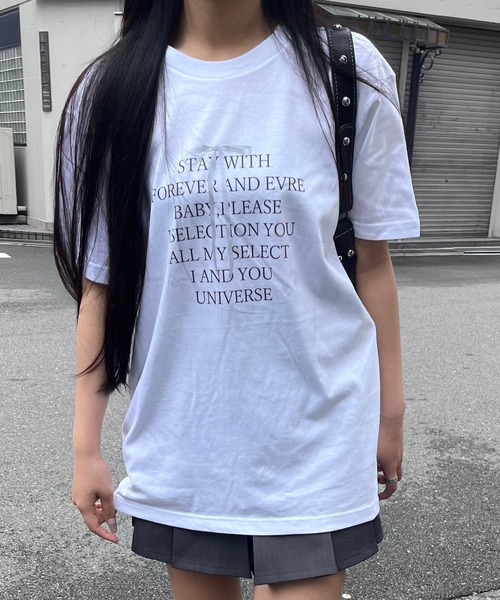 fiere(フィエール)の「リボンデザイン英字半袖Tシャツ(Tシャツ/カットソー・レディース・ホワイト・L/M/S)」の2枚目の写真