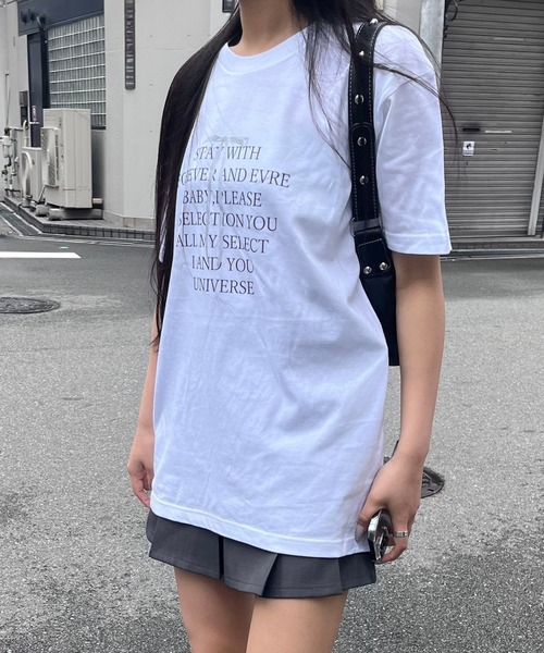 fiere(フィエール)の「リボンデザイン英字半袖Tシャツ(Tシャツ/カットソー・レディース・ホワイト・L/M/S)」の3枚目の写真