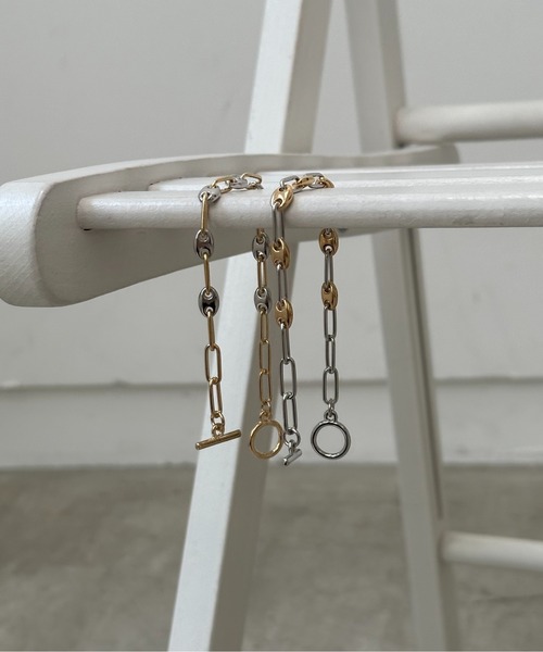 lawgy（ラウジー）の「mix circle charm chain bracelet / ミックスサークルチャームチェーンブレスレット（ブレスレット・レディース・シルバー/ゴールド・FREE）」の2枚目の写真