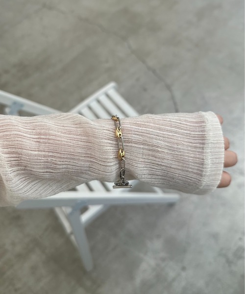 lawgy（ラウジー）の「mix circle charm chain bracelet / ミックスサークルチャームチェーンブレスレット（ブレスレット・レディース・シルバー/ゴールド・FREE）」の3枚目の写真