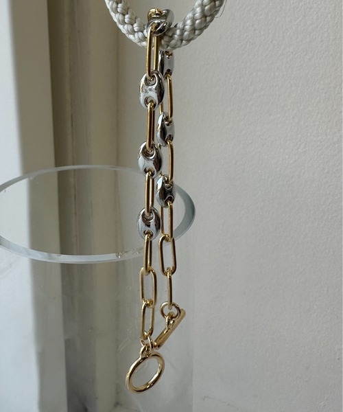 lawgy（ラウジー）の「mix circle charm chain bracelet / ミックスサークルチャームチェーンブレスレット（ブレスレット・レディース・シルバー/ゴールド・FREE）」の7枚目の写真
