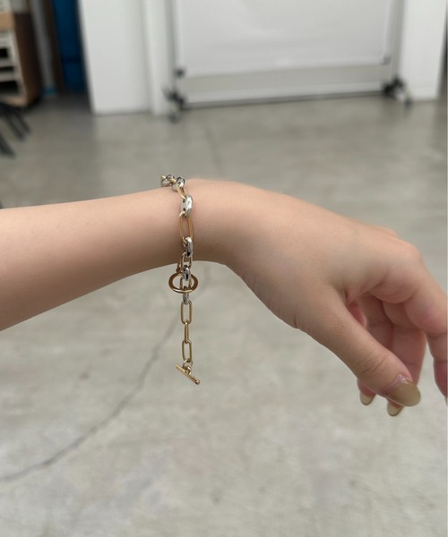 lawgy（ラウジー）の「mix circle charm chain bracelet / ミックスサークルチャームチェーンブレスレット（ブレスレット・レディース・シルバー/ゴールド・FREE）」の8枚目の写真