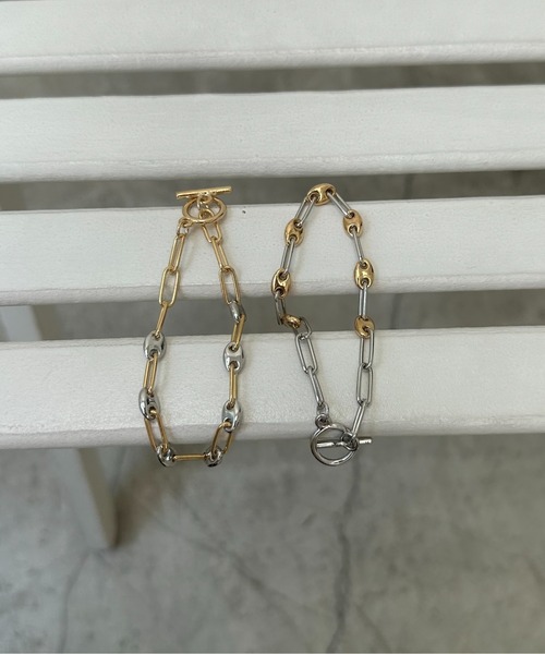 lawgy（ラウジー）の「mix circle charm chain bracelet / ミックスサークルチャームチェーンブレスレット（ブレスレット・レディース・シルバー/ゴールド・FREE）」の10枚目の写真