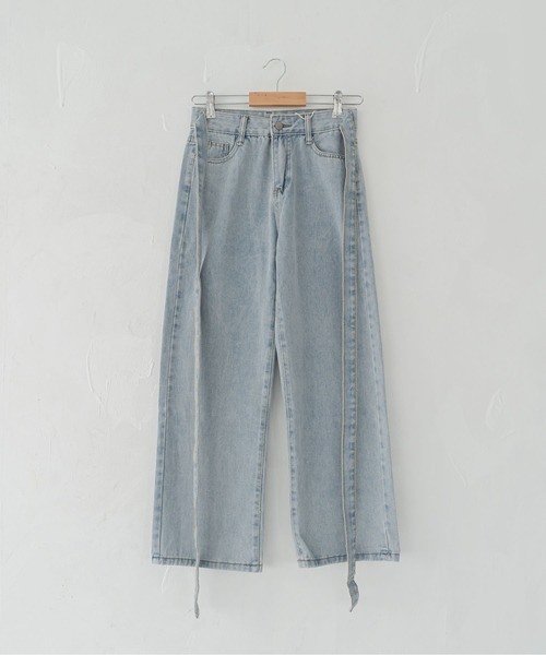madrepadre(マドレパドレ)の「リボンハイウエストデニムパンツ(デニムパンツ・レディース・ブルー・MEDIUM/LARGE)」の9枚目の写真