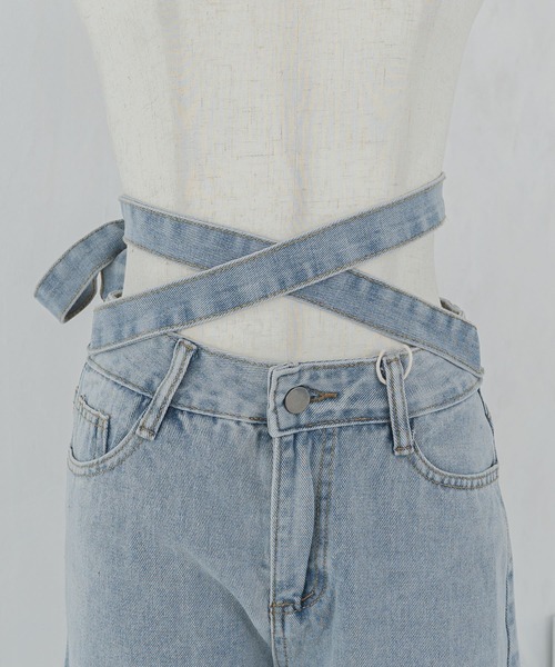 madrepadre(マドレパドレ)の「リボンハイウエストデニムパンツ(デニムパンツ・レディース・ブルー・MEDIUM/LARGE)」の11枚目の写真
