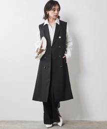 CHIC STYLE | 大きいサイズ ロングジレワンピース(共布ベルト付) シックスタイル(ベスト)