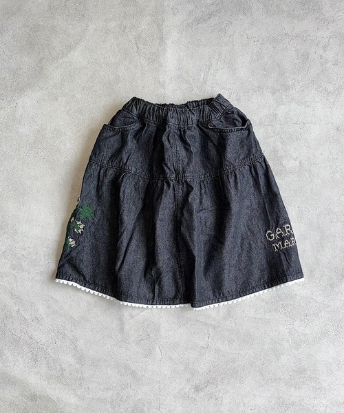 BIG FIELD（ビッグフィールド）の「刺繍デニムスカート（デニムスカート・キッズ・ブラック/ネイビー・90/100/110/120/130/140/150）」の2枚目の写真