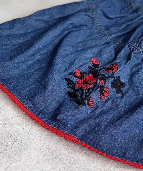 BIG FIELD（ビッグフィールド）の「刺繍デニムスカート（デニムスカート・キッズ・ブラック/ネイビー・90/100/110/120/130/140/150）」の9枚目の写真
