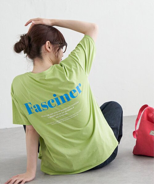 LBC（エルビーシー）の「【接触冷感】TCシルケットバックプリントTシャツ（Tシャツ/カットソー・レディース・ブラック/ホワイト/ライトオレンジ系/ライトグリーン・M）」の9枚目の写真