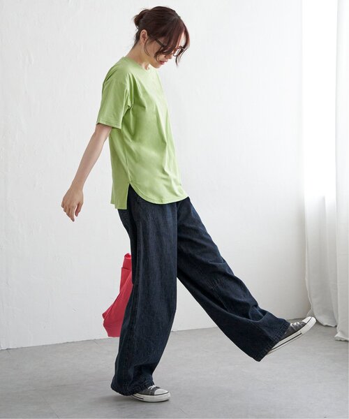 LBC（エルビーシー）の「【接触冷感】TCシルケットバックプリントTシャツ（Tシャツ/カットソー・レディース・ブラック/ホワイト/ライトオレンジ系/ライトグリーン・M）」の10枚目の写真