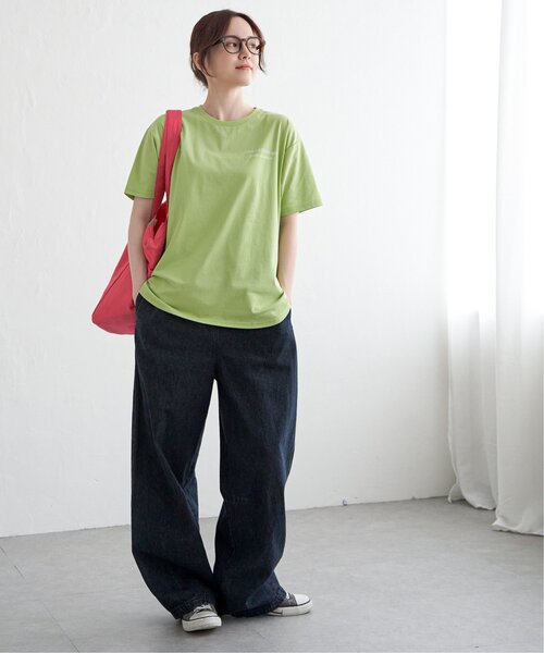 LBC（エルビーシー）の「【接触冷感】TCシルケットバックプリントTシャツ（Tシャツ/カットソー・レディース・ブラック/ホワイト/ライトオレンジ系/ライトグリーン・M）」の11枚目の写真