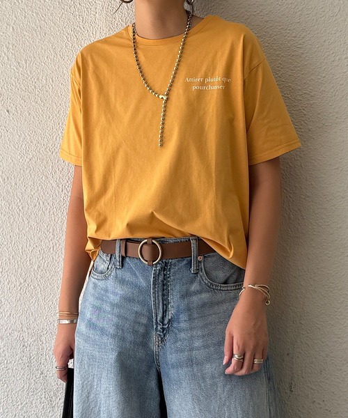 LBC（エルビーシー）の「【接触冷感】TCシルケットバックプリントTシャツ（Tシャツ/カットソー・レディース・ブラック/ホワイト/ライトオレンジ系/ライトグリーン・M）」の4枚目の写真