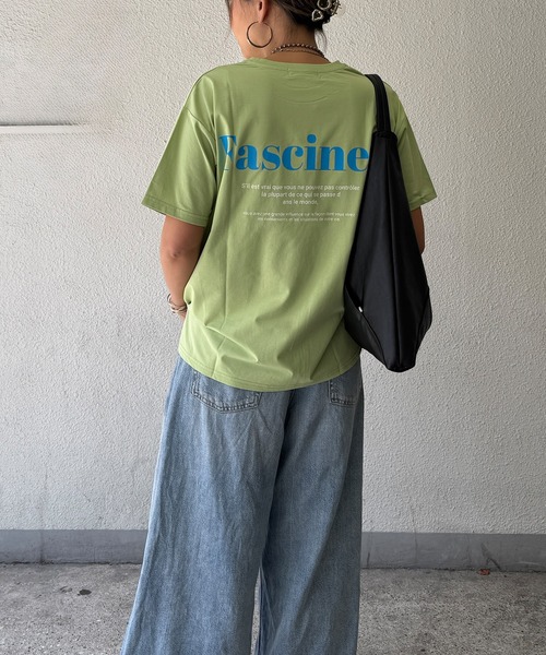 LBC（エルビーシー）の「【接触冷感】TCシルケットバックプリントTシャツ（Tシャツ/カットソー・レディース・ブラック/ホワイト/ライトオレンジ系/ライトグリーン・M）」の3枚目の写真