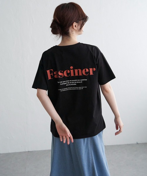 LBC（エルビーシー）の「【接触冷感】TCシルケットバックプリントTシャツ（Tシャツ/カットソー・レディース・ブラック/ホワイト/ライトオレンジ系/ライトグリーン・M）」の2枚目の写真