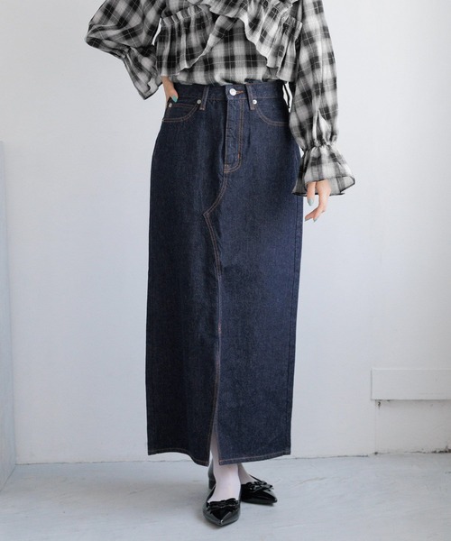LOWRYS FARM（ローリーズファーム）の「ＣＯＮＥ／タイトロングＳＫ 131362（スカート・レディース・ブルー/ブラック/ネイビー・MEDIUM/LARGE）」の3枚目の写真