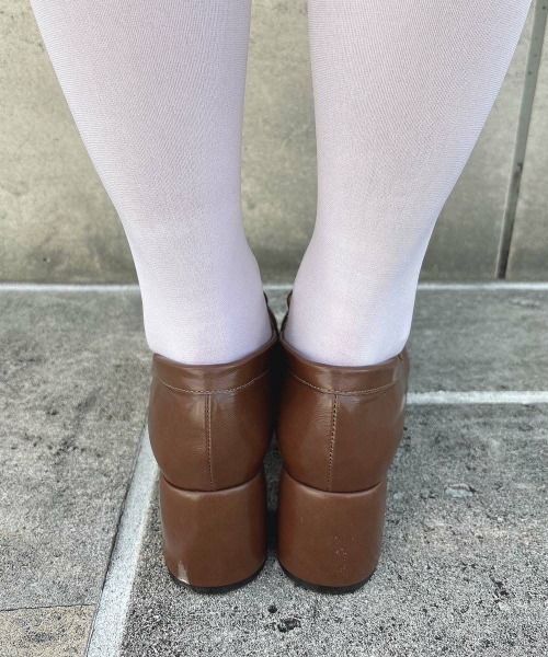 F i.n.t(フィント)の「レトロヒールローファー/fint フィント(ローファー・レディース・ブラウン/ブラウン系その他/ブラック×ベージュ・S/M/L)」の5枚目の写真